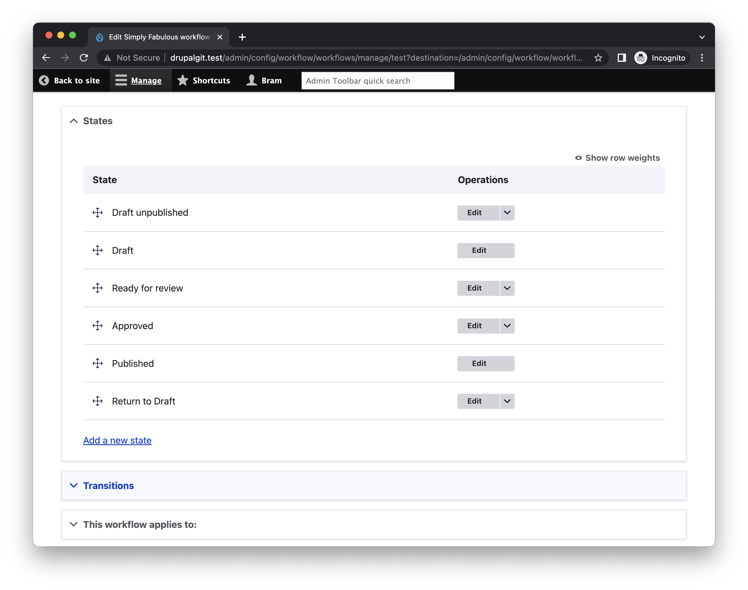 Drupal Workflow statussen